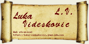 Luka Videsković vizit kartica